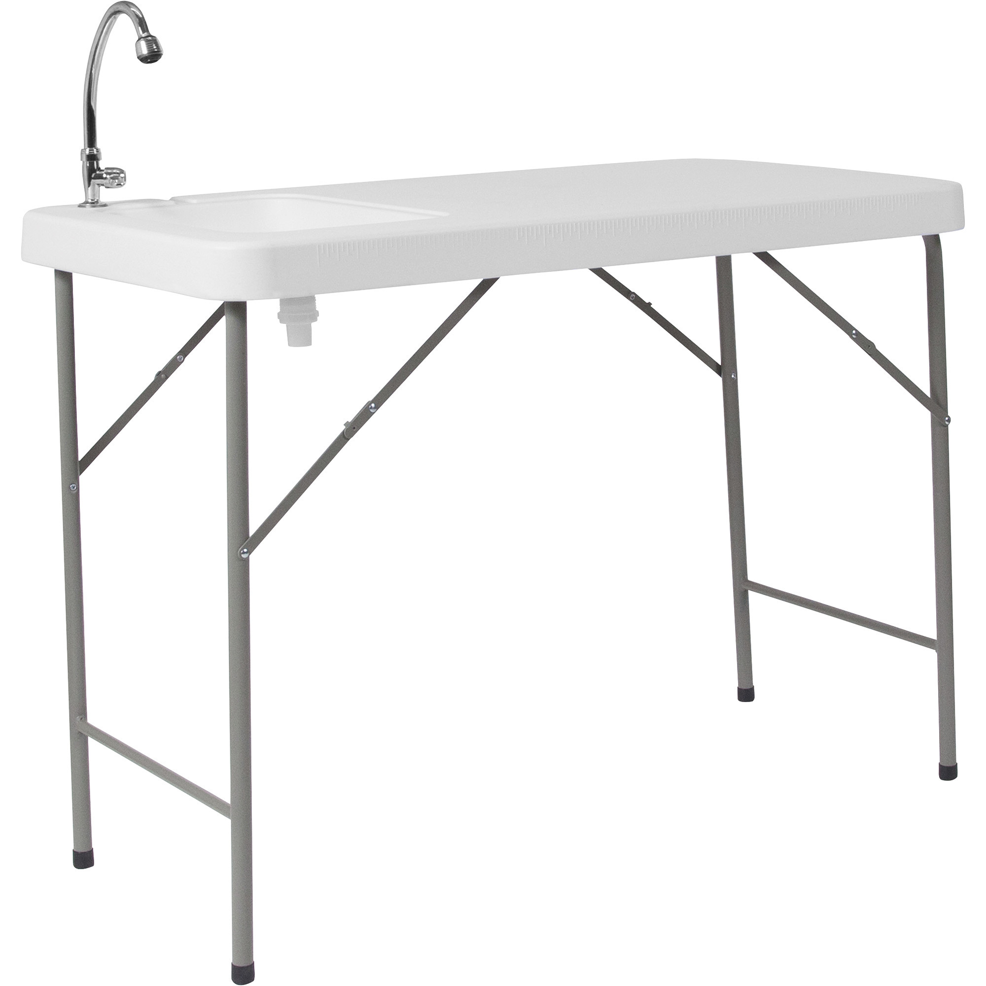 Flash Furniture Multipurpose Folding Table with Sink, White, 45in.L x 23in.W x 34in.H, Model# DADPYZ116